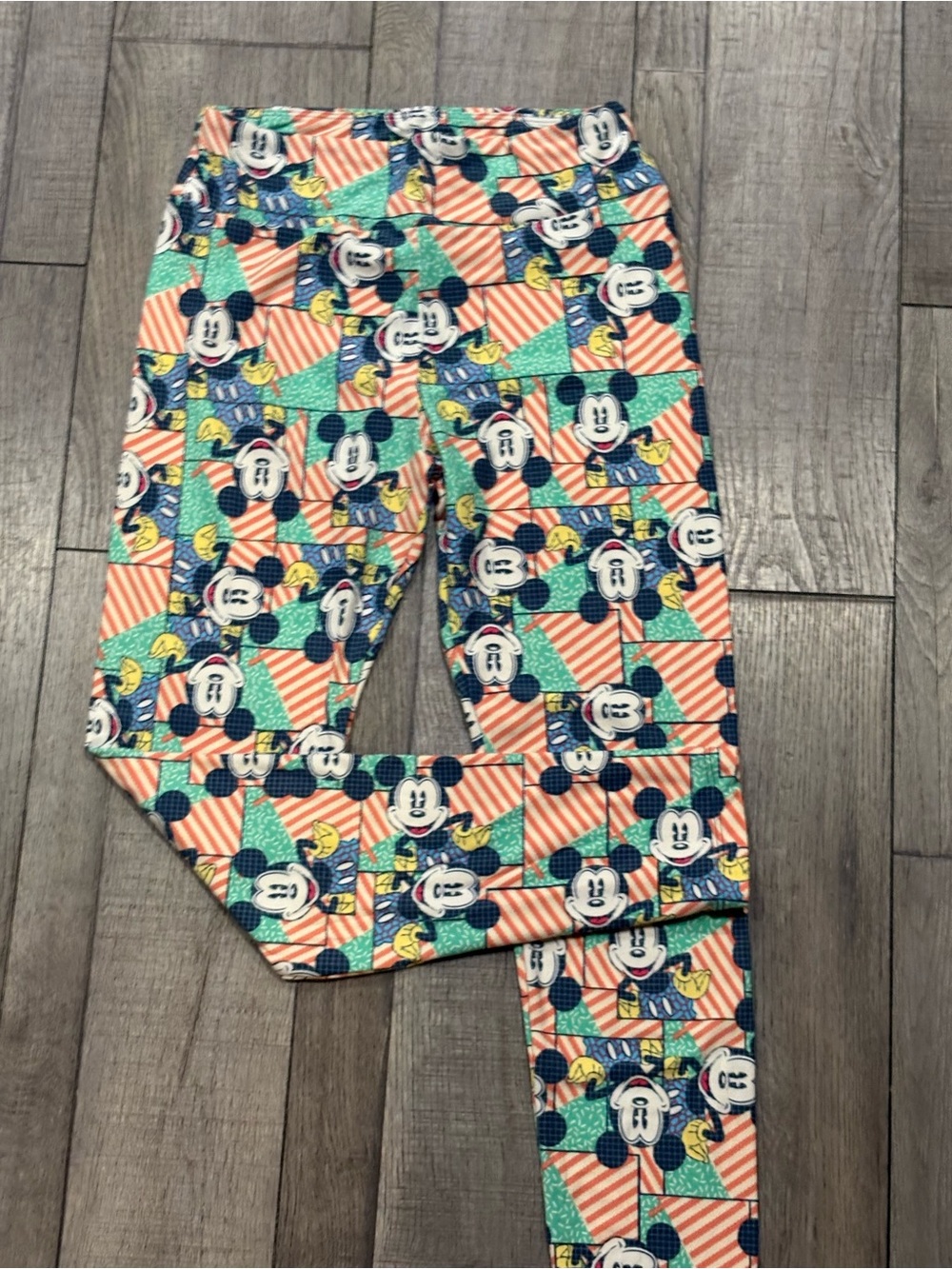 Women Lularoe one size Mickey Cartoon Print Leggings - Multicolor